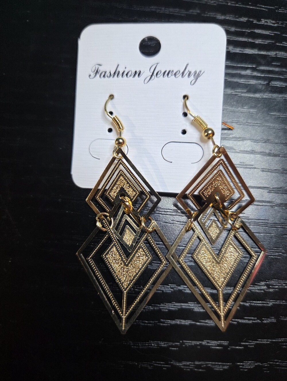 Fashion Jewelry Gold Geometric Drop Earrings